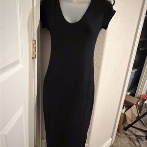 See You Monday Black Midi Dress